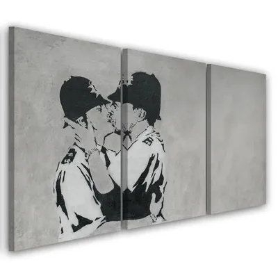 Produktbild von Triptychon auf leinwand graue abstraktionen 60x40 cm Feeby grau wandbild bereit zum aufhängen