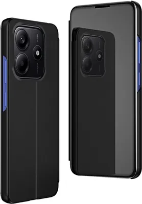 Immagine prodotto di Per Xiaomi Redmi Note 14 5G View Specchio Cellulare Smart Cover Funzione Wake UP Custodia Nera