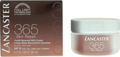 Produktbild von Lancaster 365 Skin Repair Youth Renewal Rich Cream SPF15, Tagescreme, Frauen, trockene Haut, Jeder Hauttyp, Gesicht, Hals/Nacken, Anti-Aging, Nährend, Schutz, Reparatur, Glättend, 30+ Jahr(e)