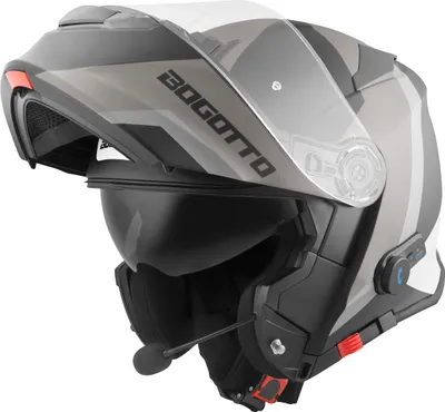 Produktbild von Bogotto V271 BT Zabu Bluetooth Klapphelm, schwarz matt/grau, XS