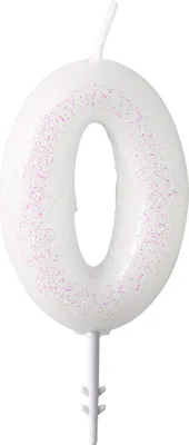 Immagine prodotto di Amscan 9904375 Numero Candela 0 Glitter, Bianco / Rosa