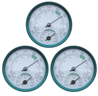 Produktbild von Analoges Thermo-Hygrometer Raumthermometer Hygrometer - 3er Set - Ø 57 mm - Ohne Batterie - Für Babyzimmer und Büro