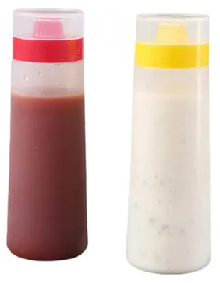 Produktbild von 2Pcs Poröse Quetschen Sauce Flaschen Dicht Würze Container mit für Ketchup Senf Olivenöl