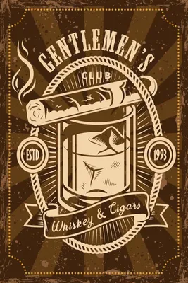 Produktbild von vianmo Holzschild 30x20 cm Gentlemen`s Club Whiskey & Cigars