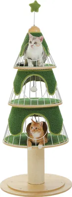 Produktbild von PAWZ Road Weihnachtskatzenbaum 130 cm großer Kratzbaum für Hauskatzen