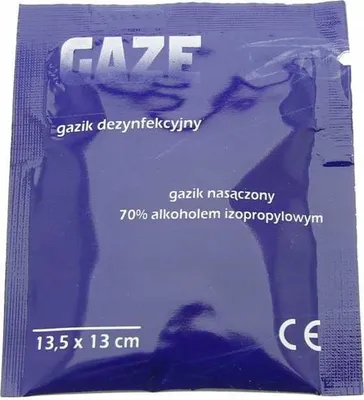 Produktbild von Desinfektionstuch mit 70% Isopropylalkohol, einzeln verpackt, 13,5 x 13 cm, für medizinische & kosmetische Geräte