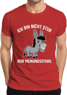 Obrázek produktu pro I'm not stubborn just opinionated donkey funny saying humour pánské tričko, červené, S