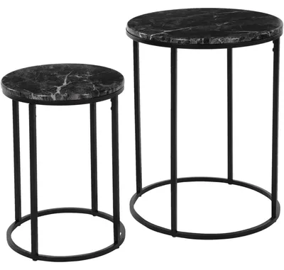Produktbild von H&S Collection 2-tlg. Beistelltisch-Set Schwarz