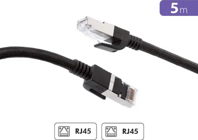 Image de Câble Ethernet RJ45 Tress S/FTP M/M 5m Noir