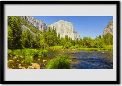 Produktbild von Bild 100x70 MDF-Rahmen Wandkunst Forest Lake Mountain Nature