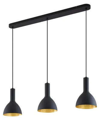 Produktbild von Arcchio Hängelampe Cosmina, 3-flammig, Länge 90 cm, schwarz