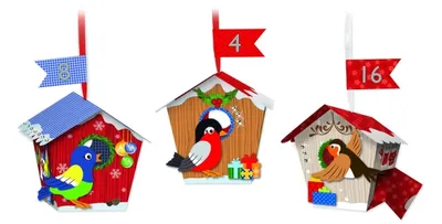 Produktbild von Adventskalender Vögelchen aus Fotokarton 300 g/qm