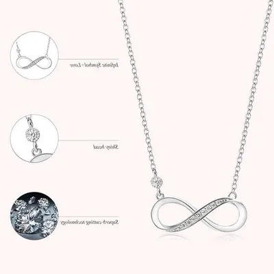 Image de Collier en zircone, collier infini, pendentif réglable pour femme