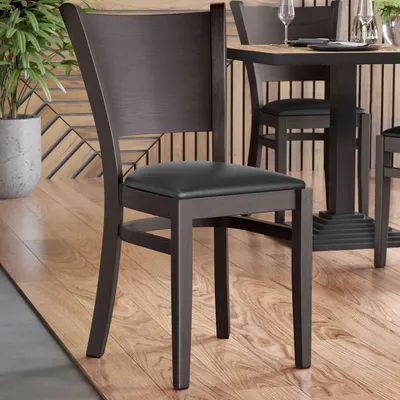 Produktbild von 2er-Set ARMANDO STACK | Bistrostuhl | Schwarz | Leder | Gastrostühle, Bistro Stuhl