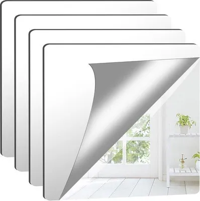 Produktbild von Famanu Selbstklebende Spiegelfliesen 26 x 26 cm - 4 Stück