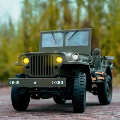 Produktbild von JJRC C8815 RTR 1/10 2,4G 4WD RC-Auto Willys Militär-LKW Offroad-Klettern LED-Licht Rock Crawler Vollproportionale Fahrzeuge, mit Baldachin und Winde