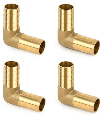 90° Schlauchverbinder aus Messing, 16 mm, 4 Stück