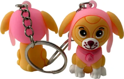 Produktbild von Schlüsselanhänger Mini Anhänger Geschenk Cartoon Schlüsselanhänger Silikon Schlüsselanhänger für Handyhülle Charme Rucksack Geschenk (Paw Patrol Skye)