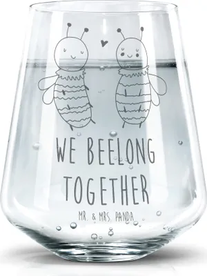 Produktbild von Mr. & Mrs. Panda Trinkglas Biene Verliebt - Transparent - Geschenk, Glas, Becherglas, Wasserglas, Tumbler