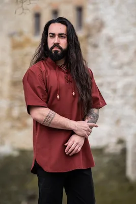 Produktbild von Mittelalter-Kurzarmhemd Rot "Eric" M