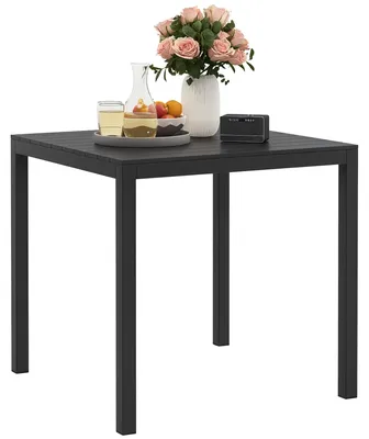 Produktbild von Outsunny Gartentisch Aluminium 73x73 cm Wetterfest Buffettisch mit Holzoptik