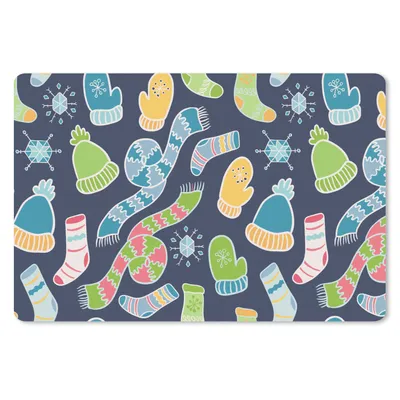 Produktbild von MuchoWow® Mauspad Mousepad Schal - Handschuhe - Mütze - Regenbogen - Winter - Schnittmuster 27x18 cm - Mousepads - Maus Mat - Pad - Mausunterlage - Büroartikel - Desk Matten