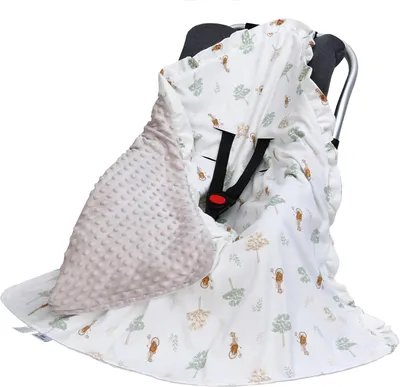 Productafbeelding van Inbakerdeken voor kinderwagen en autostoeltje, babydeken en babynestje, 90 x 90 cm