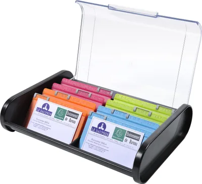 Produktbild von Exacompta 68198D Karteikasten für Visitenkarten Topline - Schwarz