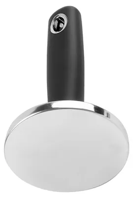 Produktbild von Fleischklopfer Edelstahl rund – Ergonomischer Gummigriff, spülmaschinenfest | Für Schnitzel, Steaks, Hähnchen