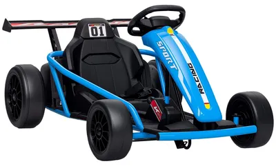Zdjęcie produktu dla Elektryczny gokart dla dzieci w wieku 8-12 lat, 24V, kolor niebieski | Kolor: Niebieski | Wymiary: 77x119x54 cm