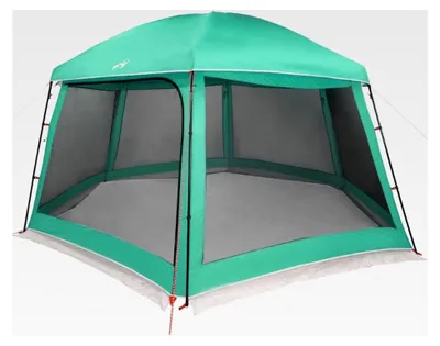 Produktbild von Poolzelt mit abnehmbarem Überzelt und Netzwänden in Meergrün 512x458cm, wasserdichtes Zelt für Poolpartys und Überdachung