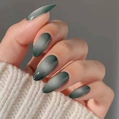 Image de Film pour ongles à séchage UV, dégradé de couleurs vert et gris, 20 pièces