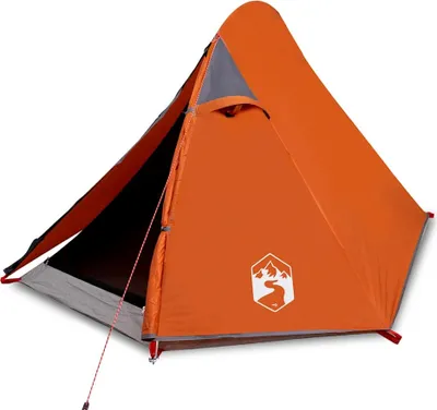 Produktbild von vidaXL Kuppel-Campingzelt 2 Personen Grau und Orange Wasserdicht