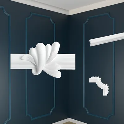 Produktbild von MARBET DESIGN Wandvertäfelung Styropor weiß - Segmentierte Wanddekoration EPS Stuck Nachbildung Kunststoff - Wandprofil Segmente Flachprofile Wandkassetten Wanddekoration (LE-18-01 160x85 mm, 4 Stück)