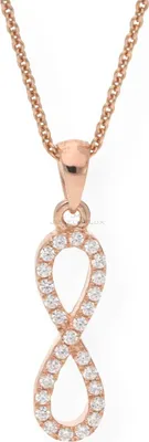 Produktbild von Kettenanhänger Silber 925 Roségold plattiert Unendlichkeitszeichen Zirkonia JL10-02-1559 JuwelmaLux