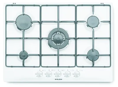 Immagine prodotto di Glem Gas GT755WH, Bianco, Da incasso, 70 cm, Gas, 5 zone/zone, 5 zone/zone