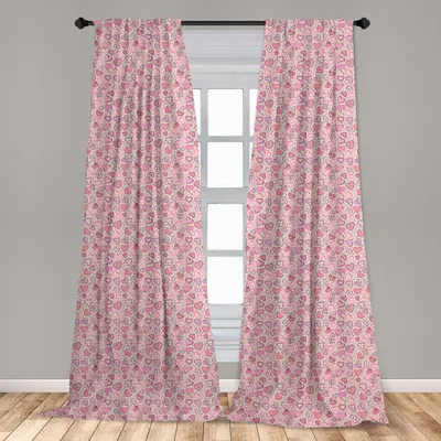 Produktbild von Abakuhaus, Fenstervorhänge, Romantisches Doodle Herz, 2-Panel-Set, 150 x 175 cm