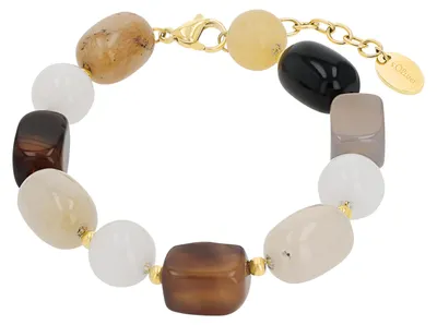 Image de Bracelet pour femme s.Oliver, modèle 2039726, avec des pierres synthétiques, en acier inoxydable avec placage en or jaune