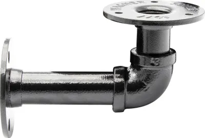 Produktbild von WAGNER Regalträger/Regalbefestigung INDUSTRIAL PIPE - Ø 30 x 70 x 120 mm, 3 Anschraubplatten Ø 75 mm, Stahl schwarz - 12500001