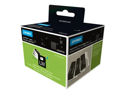 Obrázek produktu pro DYMO LW štítky pro vizitky bez lepidla 89x51mm, Bílá, Nelepivý štítek, Papír, Obdélník, LabelWriter, 5,1 cm