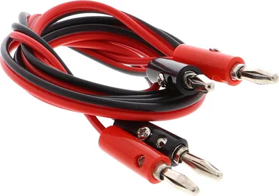 Produktbild von Kabelset - Bananenstecker auf Bananenstecker (4mm, abschraubbar) - 1m Länge