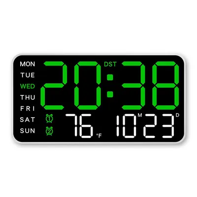 Produktbild von Uhr 9,5'' Große Digitale Wanduhr, LED Wecker mit Großen Ziffern, Datum, Temperatur, Sommerzeit, 5 Helligkeitsstufen für Schlafzimmer,Büro,Wand