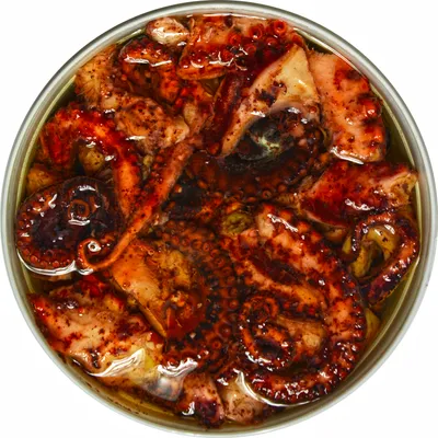 Produktbild von Food-United Oktopus Salat 800g geschnitten und mariniert zart Tintenfisch-Salat