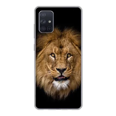 Produktbild von MuchoWow® Handyhülle Schutzhülle Hülle für Samsung Galaxy A51 5G Löwe - Porträt - Schwarz - Tiere Silikon Softcase Handy Hülle - Abbildung