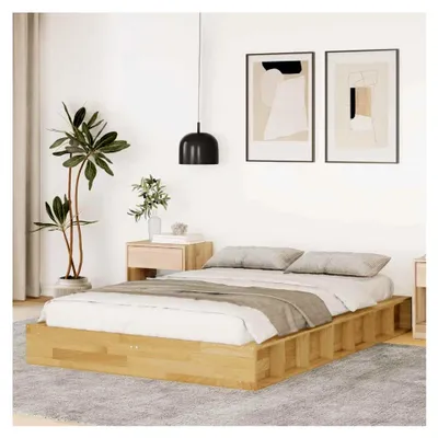 Produktbild von Bettgestell ohne Matratze 120x200 cm aus massivem Eichenholz