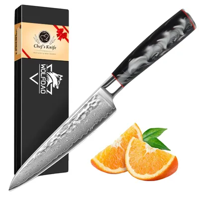 Immagine prodotto di Coltelli da cucina, acciaio damasco ad alto contenuto di carbonio, manico ergonomico, coltello universale