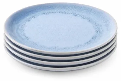 Image de 4 assiettes creuses en céramique Aqua, ø 26,5 cm – bleu clair, Clay
