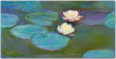 Produktbild von Coloray Bild aus Acryl 140 cm x 70 cm - Gehärtetes Acryl Bild auf Acrylglas Wohnzimmer Küche Dekoration Wanddekoration - Monet Wasserlilien