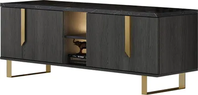 Produktbild von Lowboard Orion in Schwarz/Gold 165 cm