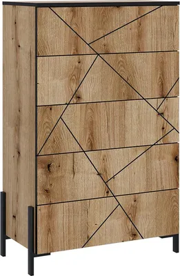 Produktbild von Kommode Vicco Hatto Eiche 78 x 120 cm mit 5 Schubladen, Model 56523
